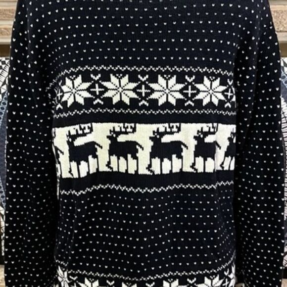 NWOT POL Navy Fair Isle Pullover Sweater - Picture 8 of 11